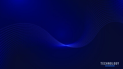 a digital wave of particles background. Futuristic point wave. Technology background vector. Vector illustration