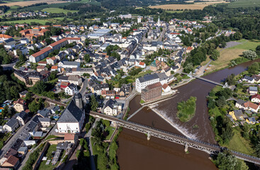 Die Stadt Rochlitz an der Zwickauer Mulde