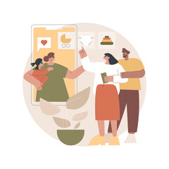 Babysitting services abstract concept vector illustration. Nanny app, personal childcare services, reliable sitter, safe babysitting during quarantine, 24 hour help with kids abstract metaphor.