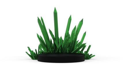 podium avec arrière-plan en cristal - rendu 3D