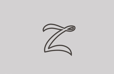 Z grey line alphabet letter logo for business and corporate. Creative template icon design for lettering and company