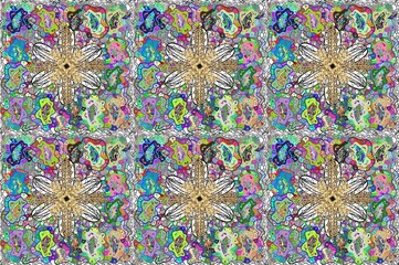 seamless pano with vintage gradient golden elements