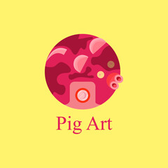 pig pig Mascot logo and icon or vector illustration suitable for your business