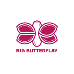 Letter BIG butterflay Logo icon design. Premium Line Alphabet Monochrome Monogram emblem. Vector graphic design template element. Graphic Symbol for Corporate Business Identity.