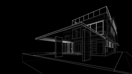 modern house architectural drawing 