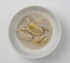 Banana in Coconut Milk. Traditional dessert of Asian, Thailand.


