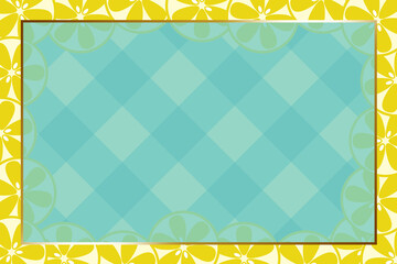 レモンの背景D　長方形　ゴールド枠