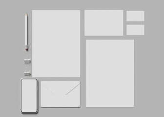 3d Stationary branding. Corporate identity