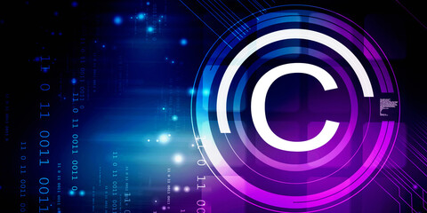 
2d illustration copyright symbol concept 