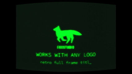 Logo and Text Retro Computer Screen Full Frame Title