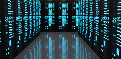 defocused background of a server room