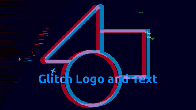 RGB Glitch Logo and Text Full Frame Title