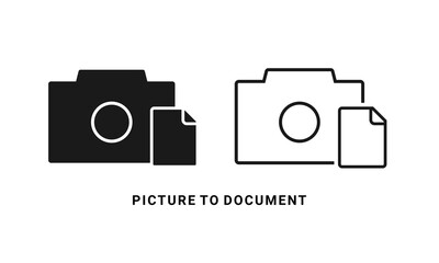 Convert photo to text. Picture to documeny. Illustration vector