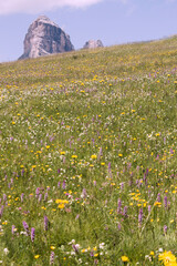 italian mountain landscape with clouds