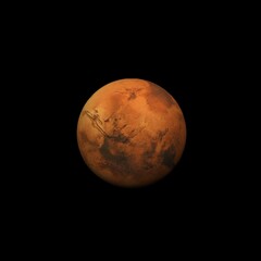 Obraz na płótnie Canvas Mars, the red planet, 3d rendering with detailed surface features, with atmosphere, space background, high resolution, natural color