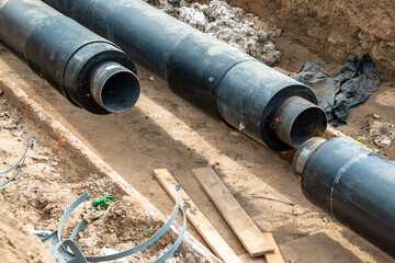 New water supply pipes. Replacement of water supply pipes.