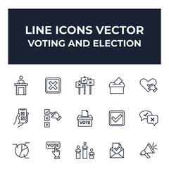 set of Voting and Election elements symbol template for graphic and web design collection logo vector illustration