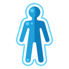Illustration of human figure protection. Cartoon stylized item. Icon on white background.
