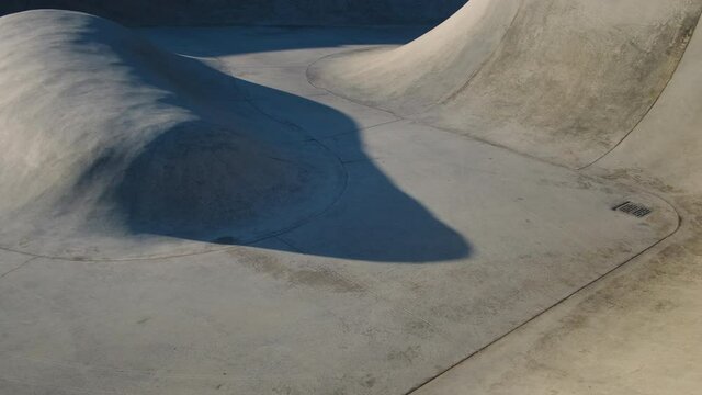 funbox in skateboard park, extreme lover is skating on skateboard