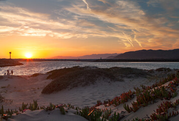 Spectacular California Coast Sunsets along the Beach and Harbors