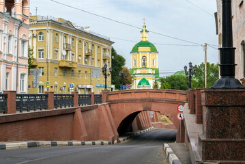 Stone bridge in Voronezh. Russia september 2020 