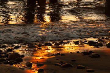 Shoreline Sunset on Rocks