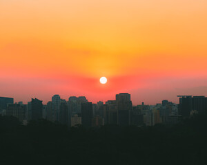 sunset over the city