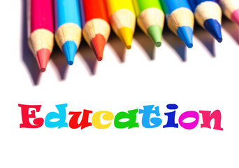 Graphic with Word Education and Pencils 