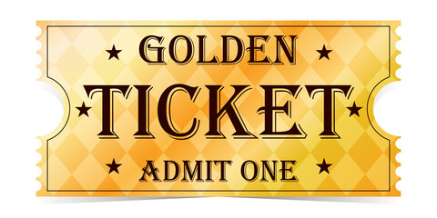 Luxury gold ticket and coupon template vector isolated.
 - obrazy, fototapety, plakaty