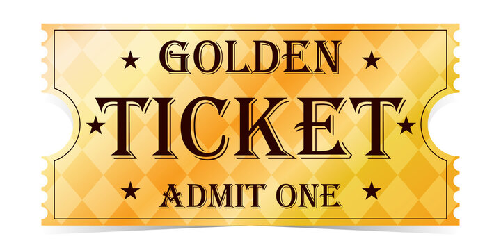 Luxury gold ticket and coupon template vector isolated.

