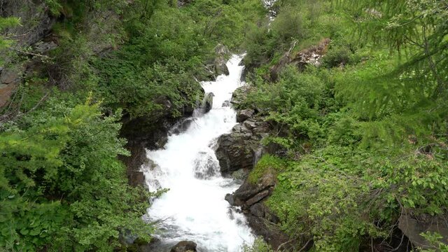 Waterfall in the beautiful Valgrisenche, Aosta Valley, northern Italy.