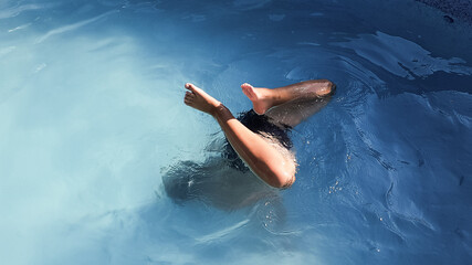 summer vacation on hot days in the pool