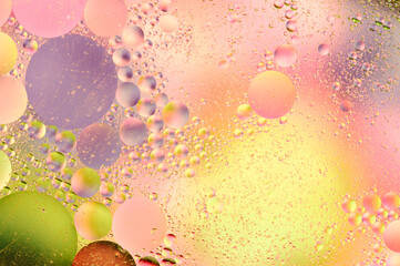 Abstract image with colored bubbles in pastel colors