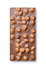 Chocolate bar with hazelnuts.
