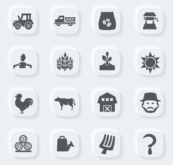 Agriculture and farming icons set