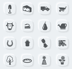 Agricultural icons set