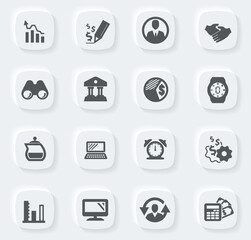 Business management and human resources vector icons for user interface design