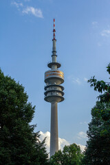 The famous Olympiaturm (olympiad tower) in Munich, Germany