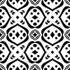 floral seamless pattern background.Geometric ornament for wallpapers and backgrounds. Black and white pattern.