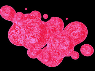 Abstract composition of multicolored metabolas. 3d rendering.