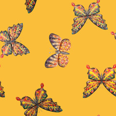 seamless pattern of beautiful butterflies illustration