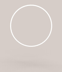 neon circle frame. minimal background