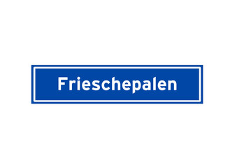 Frieschepalen isolated Dutch place name sign. City sign from the Netherlands.