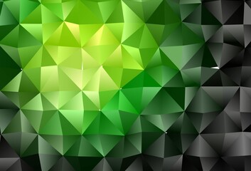 Dark Green vector abstract polygonal texture.