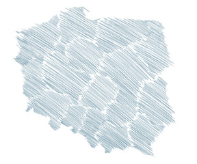 Polska - szkic ręczny mapy kraju na białym tle © Edwardkarczmarski