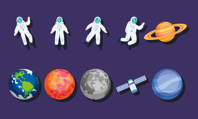 astronauts and planets © Jeronimo Ramos