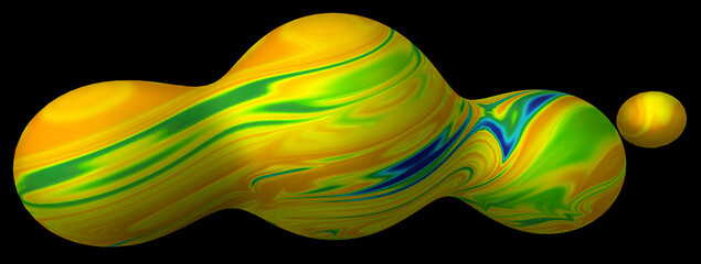 Abstract composition of multicolored metabolas. 3d rendering.