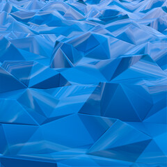 Abstract composition of a triangulated surface. 3d rendering.