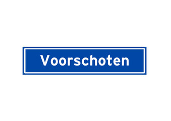 Voorschoten isolated Dutch place name sign. City sign from the Netherlands.