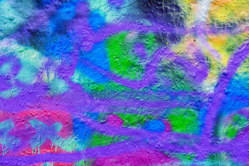 Detail of abstract colorful graffiti background on wall